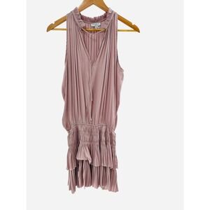 Current Air Los Angeles Dress, Pleated‎ Smocked Ruffle Detail, Sleeveless Small